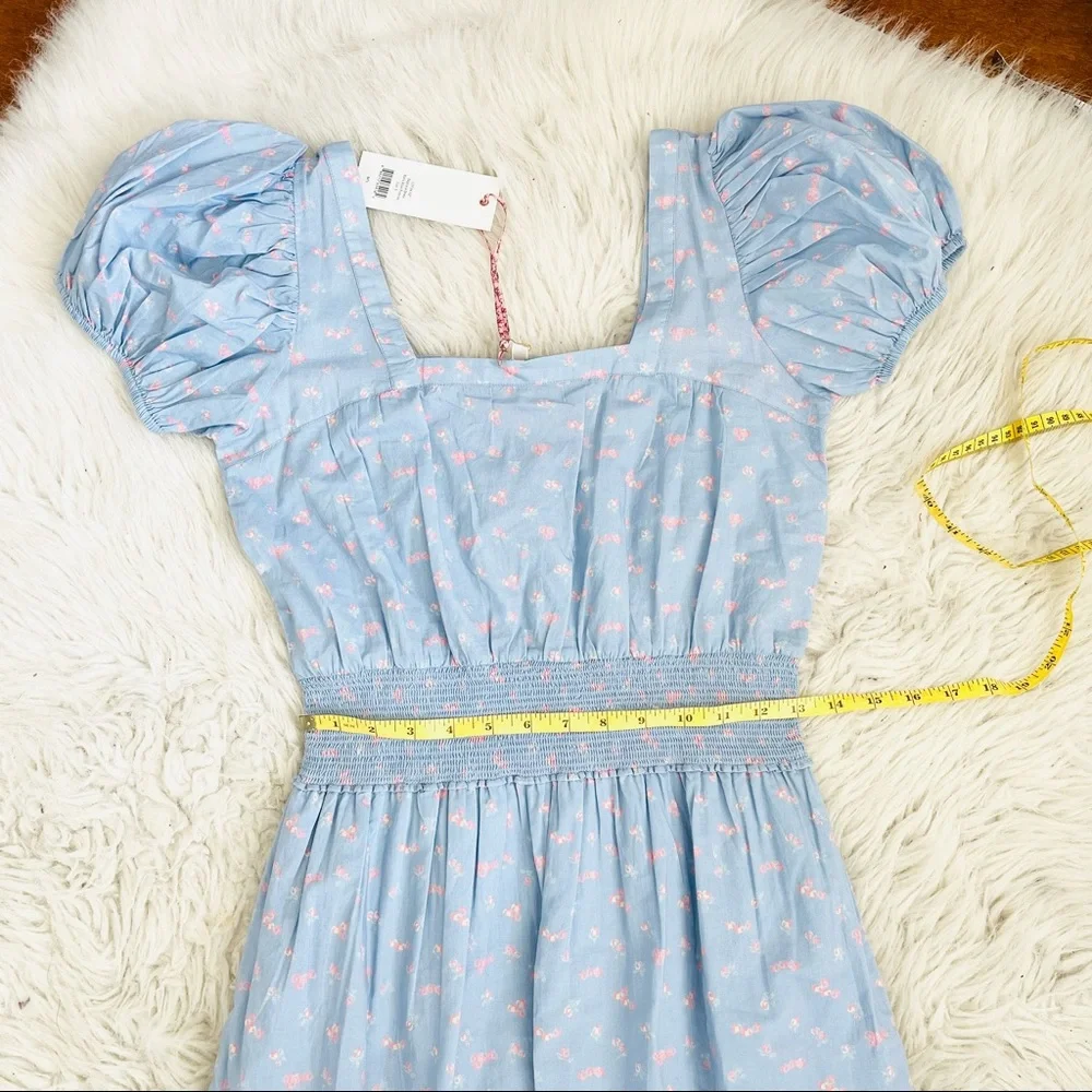 🔥Sales- NWT LoveShackFancy X REVOLVE Begonia Dress in Baby Blue Pomme - Size S - Picture 10 of 14